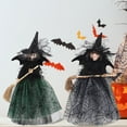 thumbnail image 2 of Halloween Fall Harvest Witch Ghostless Witches Doll Haunted House Props Gauze + Sequin Green Black Ornaments Decorations, 2 of 21