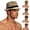 Brown, variant on PBFRDSJ Straw Fedora Hat for Men Breathable Houndstooth Short Brim Summer Sun Hat for Beach Travel Outdoor