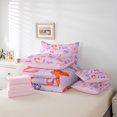 thumbnail image 5 of Feelyou Kawaii Ribbon Bow Bedding Comforter Set 7 Pieces for Girl, Fairy Tale Princess Full Bedding Set, Purple Cute Bowknot Reversible Fitted Sheet Flat Sheet, Lightweight Room Decor, 5 of 7