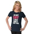 thumbnail image 4 of Funny Not Shy Don't Like You Sarcasm Womens Fitted Plus Size Graphic Tee Brisco Brands 2X, 4 of 5