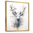 thumbnail image 2 of Designart "Monochromatic Deer Portrait" Animals Deer Floater Framed Wall Art Living Room, 2 of 5