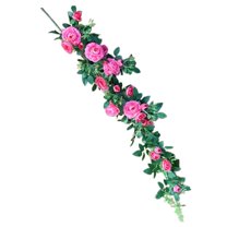 CMrtew ‌5.9ft Artificial Rose Vine Garland Lifelike Tea Rose Floral Decor for Weddings, Walls & Garden | Indoor/Outdoor Hanging Flowers for Arch, Home & Party Decoration‌