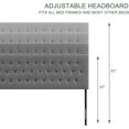thumbnail image 5 of Tufted Upholstered Headboard Full Size, Solid Wood Head Board with Durable Metal Legs, Adjustable Height Full XL headboard from 37” to 51” Fabric Headboard in Modern Button Design, Grey, 5 of 7