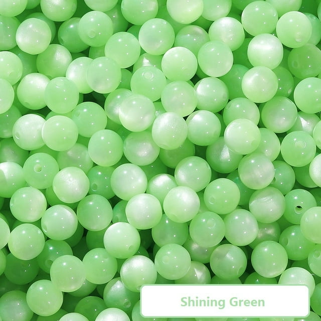 Oefntac 20Pcs Resin Beads 8mm Resin Beads for Keychain Making 8mm Resin Beads for Bracelet Making Multicolor