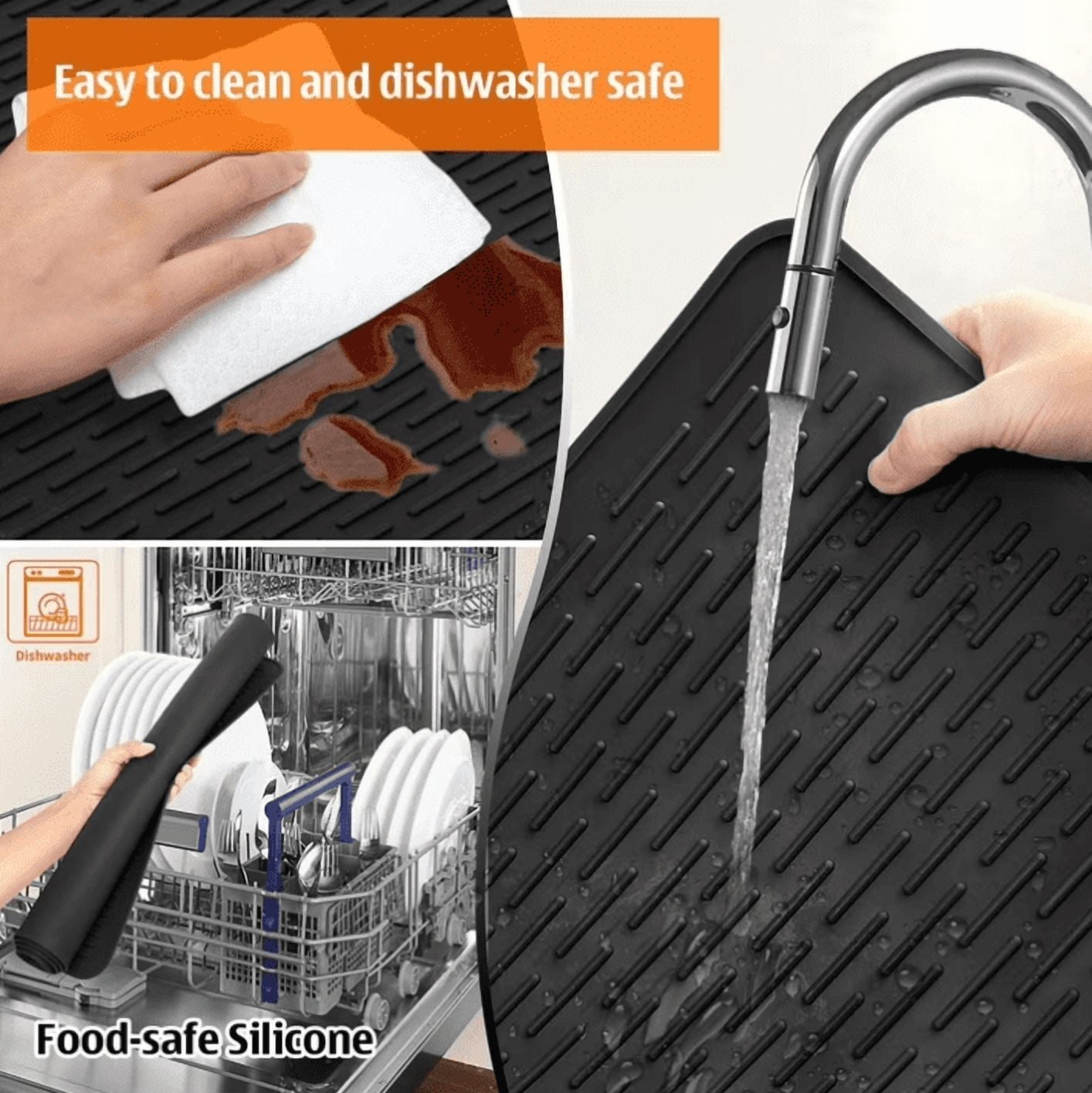 Stove Top Cover for Electric Stove- Range Covers for Electric Stove,Silicone XXL Dish Drying Mat, Glass Cooktop Covers, Flat RV Range top Mats (Gray, 28"x21")