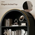 thumbnail image 3 of Vividwood Farmhouse 6-Tier Arched Bookshelf Bookcase with Doors Tall Storage Cabinet, Black, 3 of 8