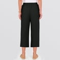 thumbnail image 4 of HKYNLAG Linen Pants for Women High Waisted Wide Leg Capri Elastic Waist Casual Beach Flowy Cropped Summer Capris Pants Black XL, 4 of 5