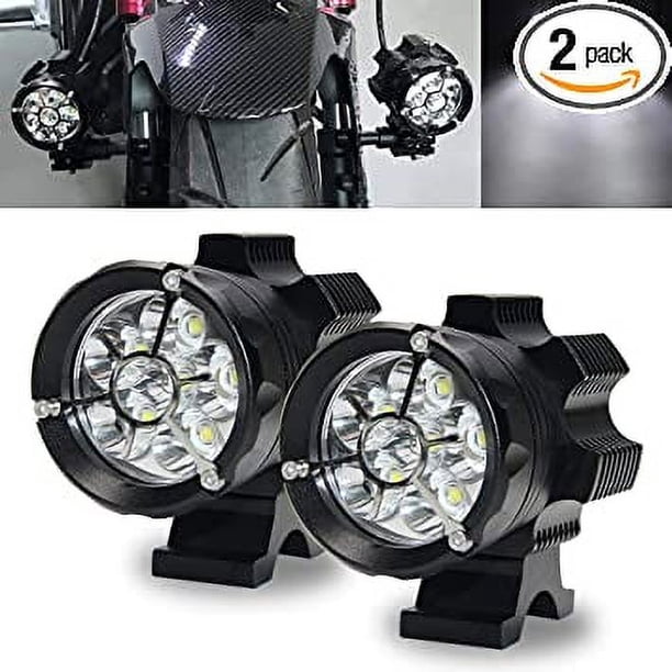 Luces de conducción para motocicleta LEAD, 2 focos LED de trabajo de 48 W, luces antiniebla de 12 V y 24 V, faros delanteros universales con interruptor de arnés de cableado.