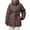 Coffee, variant on Sexlip Women's Quilted Puffer Jacket Long Sleeve Lapel Zip Open Front Puffy Padded Coat Winter Warm Outwear with Belt White XL