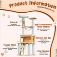 thumbnail image 4 of Premium 57.8 Inch Cat Tower Tree - 147cm Tall Scratching Post Condo with Perches for Kittens & Cats to Play, Climb, and Nap, 4 of 9