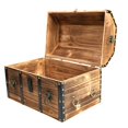 thumbnail image 3 of Vintiquewise Baúl Pirata Decorativo Grande de Madera con Cerradura y Anillos de León, 3 of 5