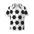 thumbnail image 5 of PAYOHTO Classic Football Black and White Theme Mens Hawaiian Casual Short-sleeved Shirt Tropical Summer Beach Button Down Shirts, 5 of 7