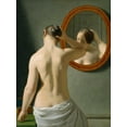 thumbnail image 2 of Eckersberg, Christoffer Wilhelm 25x32 Black Ornate Wood Framed with Double Matting Museum Art Print Titled - Woman Standing in Front of a Mirror, 2 of 4