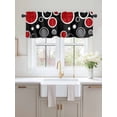 thumbnail image 2 of Valances for Windows Abstract Red Rod Pocket Cafe Window Treatments Valance Curtains for Kitchen Bathroom Laundry Basement Windows 42"x12", 2 of 9