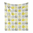 thumbnail image 1 of Cartoon Soft Flannel Fleece Throw Blanket, Yellow and Grey Animals with Different Patterns Fauna, Cozy Plush for Indoor and Outdoor Use, 60" x 80", Yellow Grey, by Ambesonne, 1 of 6