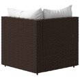 thumbnail image 3 of vidaXL Garden Corner Sofa with Cushions Brown Poly Rattan, 3 of 5
