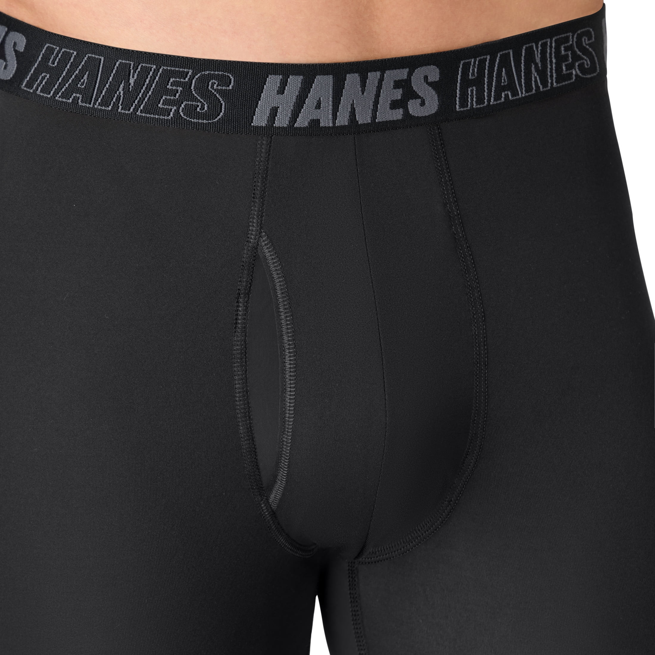 Hanes Mens Underwear Boxer Briefs, 3-Pack, Moves Anti Chafe Boxer Briefs with Total Support Pouch