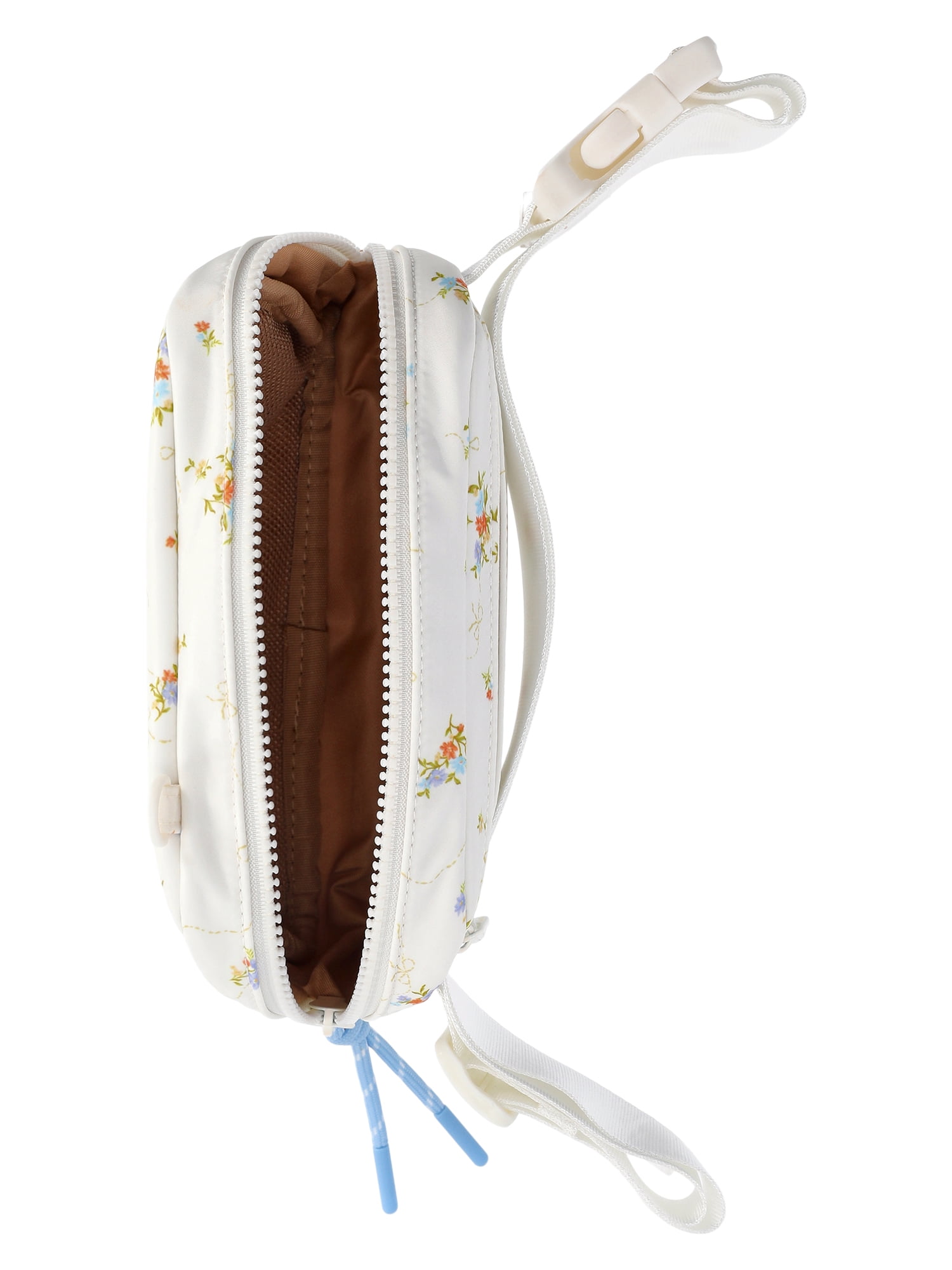 No Boundaries Women's Hands Free Fanny Pack, Off-White Lilacs