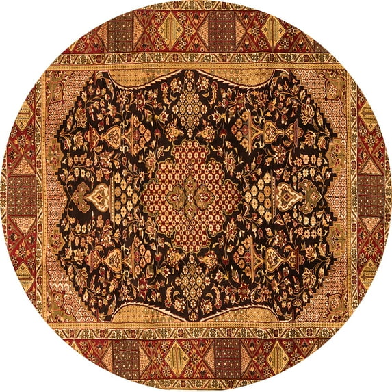 Ahgly Company Indoor Round Persian Orange Traditional Area Rugs, 8' Round