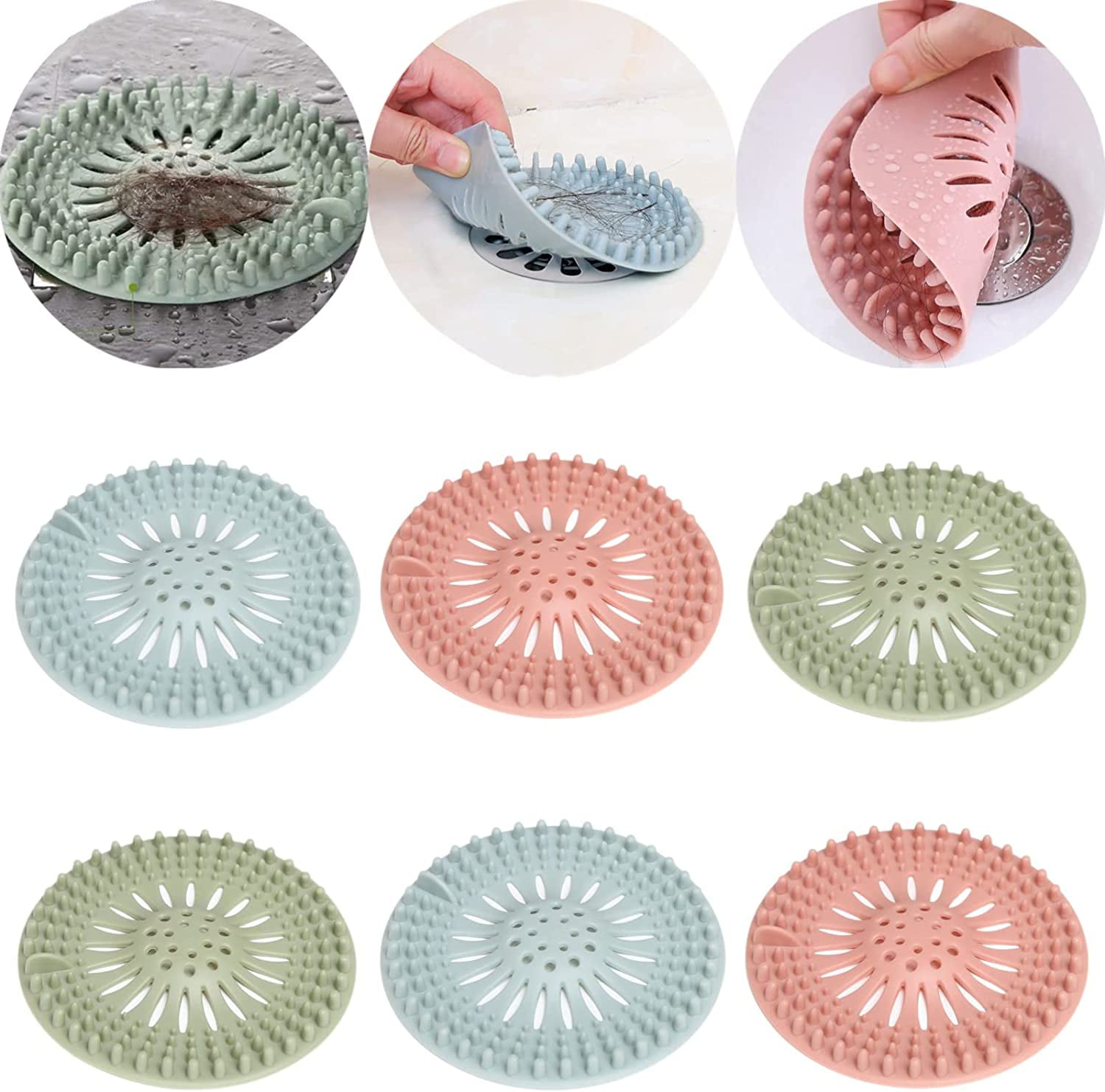  Hair Catcher Shower Drain(3 Pack), Bathtub Drain Cover, Sink  Tub Drain Stopper, Sink Strainer for Kitchen and Bathroom, Hair Stopper for  Bathtub Drain Cover Size from 2.13'' to 4.5''. : Tools