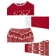 thumbnail image 4 of INSPIRAR CHIC Camiseta de manga larga con estampado de ciervo navideño con pantalones, pijamas de loungewear, conjuntos de pijamas familiares ["Niños y Niñas"] S Rojo, 4 of 4