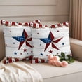 thumbnail image 2 of Independence Day Pillow Covers 2 Pack Vintage U.S. Flag Country Stars Wood Grain Pillowcase Waterproof Outdoor Throw Pillow Cover for Patio Garden Square Cushion 24”x24”, 2 of 9