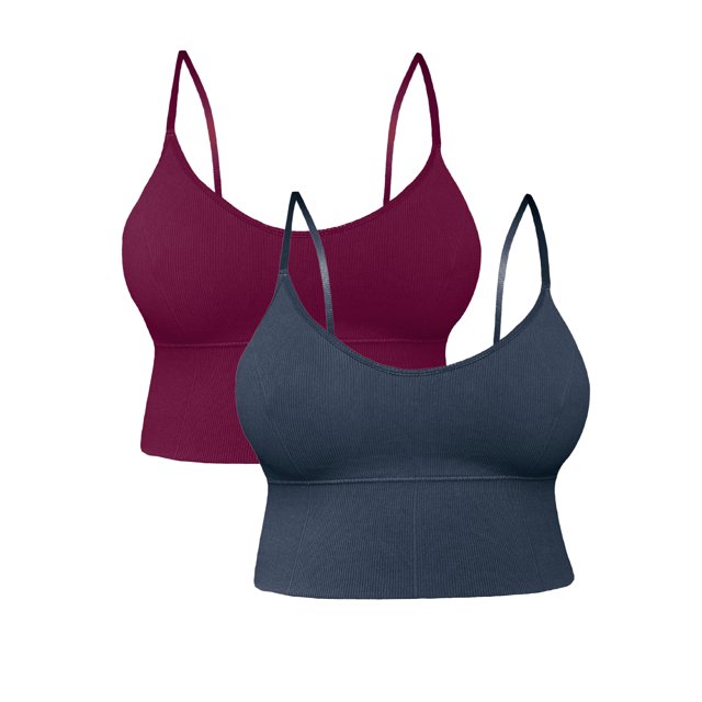 Pack 2 Crop Top Dama Blusa Gym Bralette Ombliguera Push Up