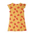 thumbnail image 6 of GaThRRgYP Girls Short Sleeve Dress,Toddler Girls Dress Summer Ruffle Sleeve Sundress Outfit for Kids 4-14T Yellow 9 Years, 6 of 8