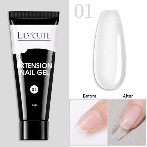 LILYCUTE GEL De Extensión Rápida Uñas Nude Rosa Brillo Remojo De Arte Semi Permanente