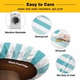 thumbnail image 3 of Elastic Fitted Round Tablecloth, Teal Aqua Stripe Waterproof Stretch Table Cover for 45"-54" Tables, Gradient Geometric White Vertical Striped Washable Outdoor Tablecloths for Patio, Picnic, Camping, 3 of 9