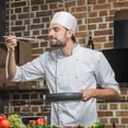 thumbnail image 6 of TOPTIE 2 Pcs Chef Hat for Men Women, Breathable Mesh Top Chef Cap with Hook and Loop, Kitchen Cooking Baking-Black, 6 of 7