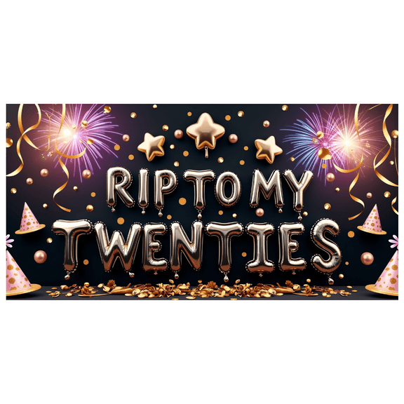 LUUFILx Balloon Banner RIP to My Twenties Backdrop Birthday Party Photography Props Colorful Decorations Celebration Supplies Background