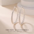 thumbnail image 6 of YOUNGYUE Silver Hoop Earrings for Women, Hypoallergenic Lightweight Large Thick Twisted Hoops, 50MM, 6 of 8
