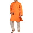 thumbnail image 1 of Royal Men's Cotton Kurta Pyjama Set (ROYAL_227_Orange_X-Large), 1 of 1