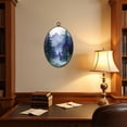 thumbnail image 4 of Canvas Wall Art Mystical Twilight Forest Purple Blue Green Hues Oval Framed Canvas Prints Vintage Wall Hanging Decor for Home Office Decorations 8.6"x11.4", 4 of 7