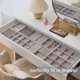 thumbnail image 3 of Paquete de bandejas organizadoras de joyas, insertos para cajón apilables con forro de terciopelo, divisores personalizables, caja de joyería, soporte para anillos y aretes, collar, 3 of 4