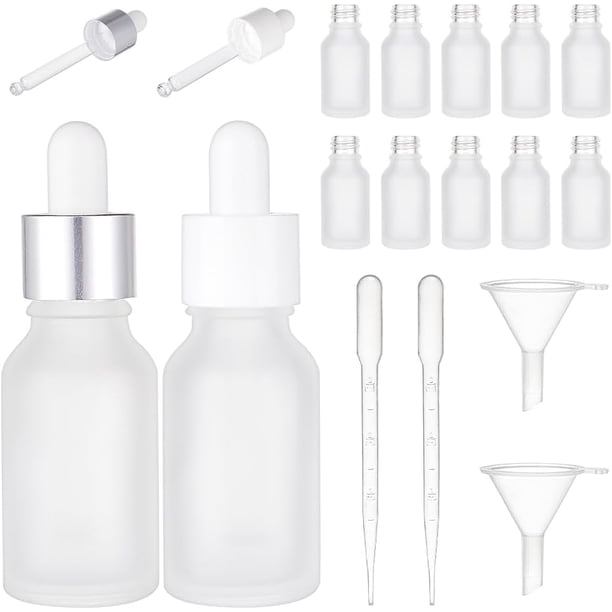 12 botellas de vidrio esmerilado con gotero de 15 ml/0,5 oz. Botellas de vidrio con gotero de vidrio. Botellas de tintura con gotero. Botellas de tintura de vidrio esmerilado con gotero.