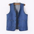 thumbnail image 4 of Waistcoat for Women Y2K Jeans Jacket Elegant Jacket Loose Sleeveless Tops Casual Button Down Denim Vest Country Trendy V Neck Dark Blue S, 4 of 4