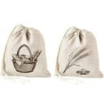 thumbnail image 2 of Linen Bread Bags -2 Pack Art Design Natural Unbleached Linen Reusable Food Safe Storage for Homemade Artisan Bread, 2 of 6