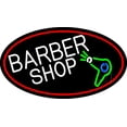 thumbnail image 1 of Barber Shop And Dryer And Scissor With Red Border LED Neon Sign 13 x 24 - inches, Black Square Cut Acrylic Backing, with Dimmer - Bright and Premium built indoor LED Neon Sign for Defence Force., 1 of 6
