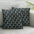 thumbnail image 3 of Nawypu Throw Pillow Covers Case Navy Adventure Blue River Naval Anchor Pattern Water Abstract Cute Nautical Vacation Navigation Square Decorative Cushion Covers for Sofa Bed Home Decoration, 3 of 5