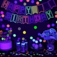 thumbnail image 4 of De Decoración De Cumpleaños, Letras Fluorescentes Noctilucentes, Juego De Decoración De Fiesta De Cumpleaños Para Celebración, Plan De Fiesta Minnieouse HA046959-02, 4 of 6