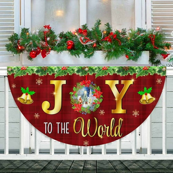 FLAGWIX Christmas Flag Joy To The World Christmas Non-Pleated Fan Flag TQN3780FL 1.5x3 ft, 1 Pack Suitable for Outdoor and Indoor