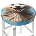 thumbnail image 3 of Bingfone Blue Sky Cute Wolf Padded Round Bar Stool Cover Cushion with Elastic Fabric Round Chair Seat - Blue Sky Cute Wolf, 3 of 7