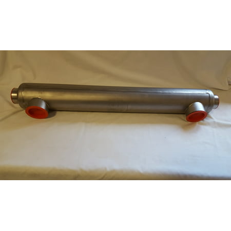 360,000 BTU Titanium Tube and Shell Heat Exchanger for Saltwater Pools/Spas 