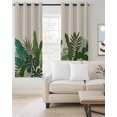 thumbnail image 2 of Palm Leaves Tropical Blackout Curtains for Bedroom Living Room Darkening Curtains 84 Inch Length 2 Panels Set Beige Summer Watercolor Botanical Window Curtain Window Treatment Grommet Drapes 42"x84", 2 of 9