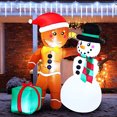 thumbnail image 4 of Inflable navideño Joiedomi Hombre de Jengibre y Muñeco de Nieve 1,8 m, 4 of 9