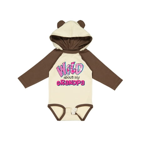 

Inktastic Wild About Grandpa Gift Baby Girl Long Sleeve Bodysuit