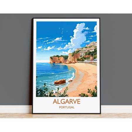 Algarve Travel Print, Travel Poster of Algarve, Portugal, Algarve Art, Algarve Gift, Wall Art Print, 12x18 UNFRAMED