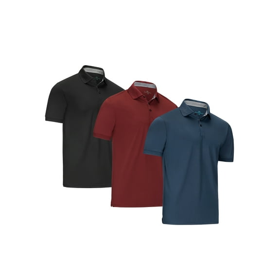 Mio Marino Men's Designer Golf Polo Shirt-3 Pack